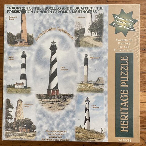 NEW 500 pc jigsaw puzzle of North Carolina lighthouses - Picture 1 of 2